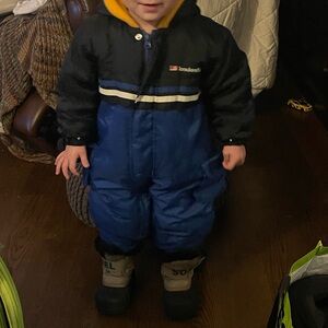 London fog Kids Blue and Black Snow Bib